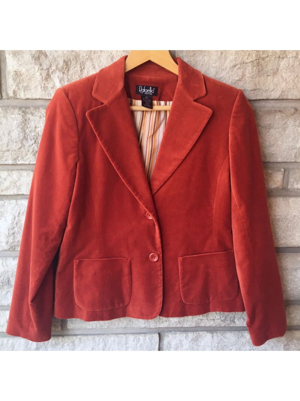 Vintage 90s Rust Colored Velveteen Blazer